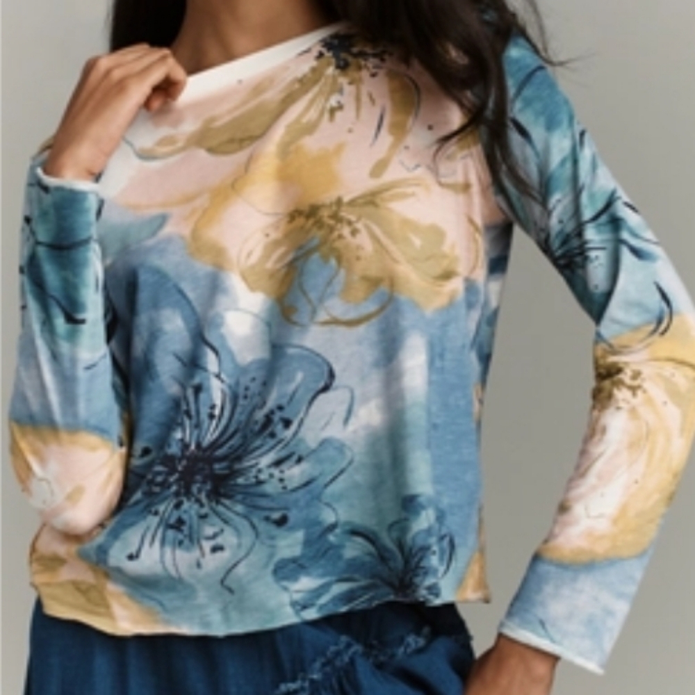 NWT The Caitlin Boxy Tee by Maeve: Long-Sleeve Edition